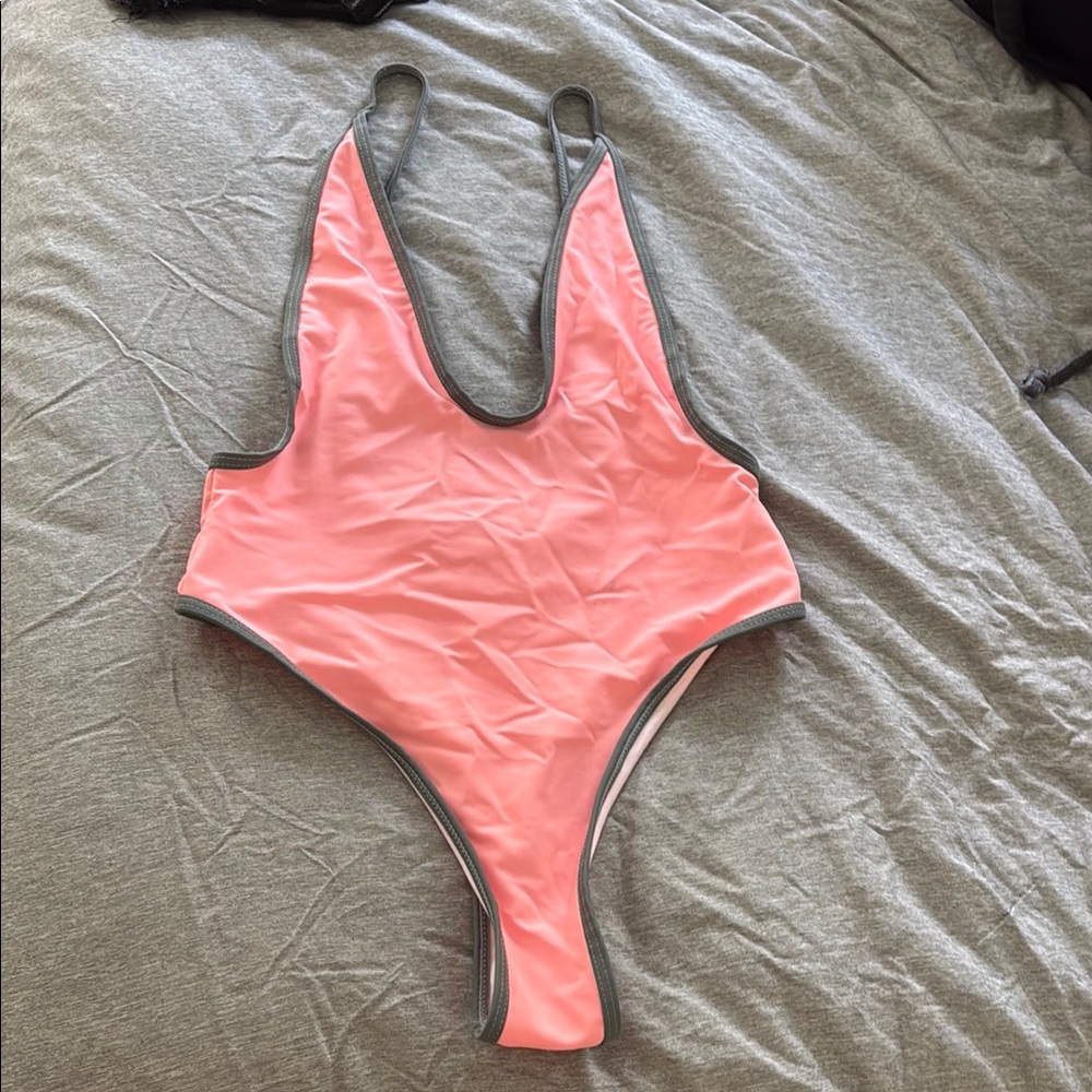 Pink and Gray Swimsuit